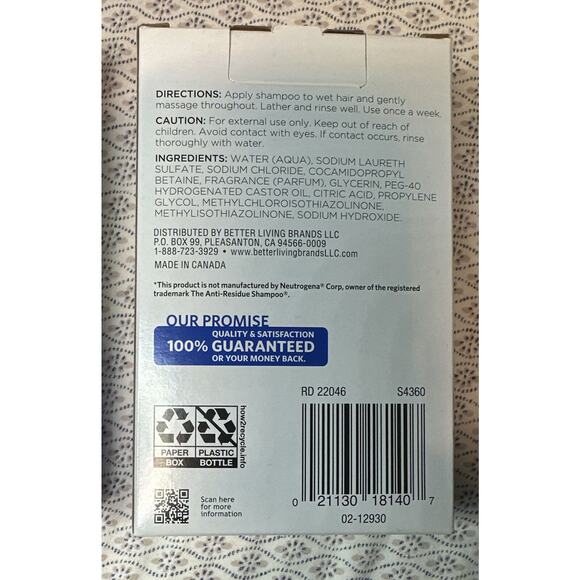 2 x 6fl Oz Signature Care Clarifying Shampoo Compare To Neutrogena Anti Residue - Picture 4 of 6